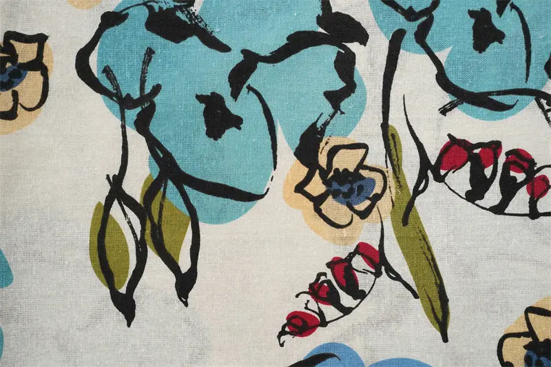 Cheap Price Linen Poly Rayon Cotton 4 In 1 Blended Plain Weave Tropical Design Printed Fabric