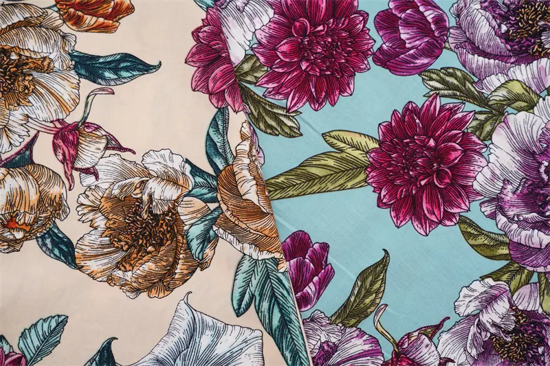 100% Rayon Poplin Floral Design 115gsm