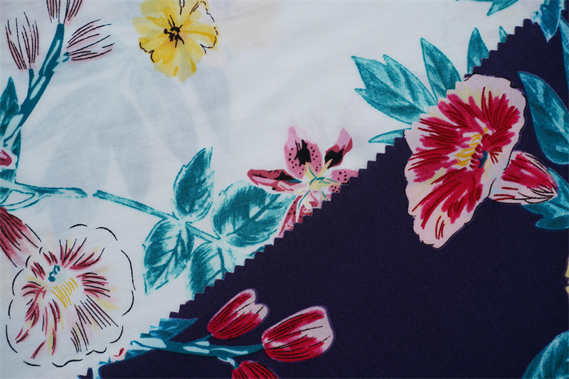 100% Rayon Poplin Floral Design 115gsm