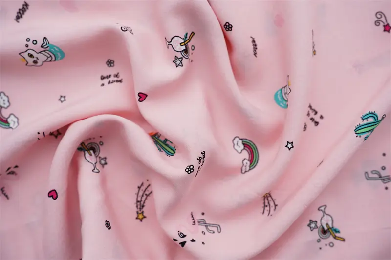 Baby Designs 100% Viscose Rayon Poplin High Quality Printed Fabric