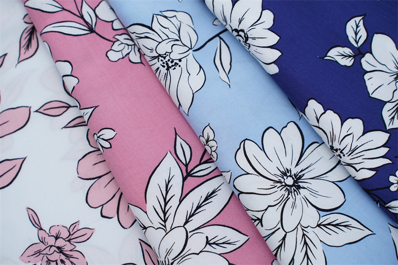100% Rayon Poplin Floral Design 115gsm