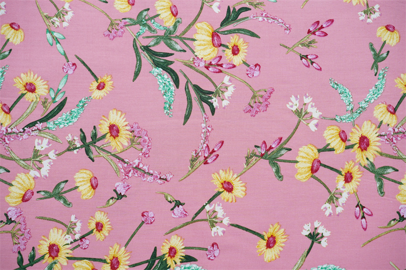 100% Rayon Poplin Floral Design 115gsm
